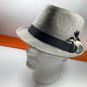 BDG Gray FEDORA with Black BAND & Hat Trilby Vintage Style